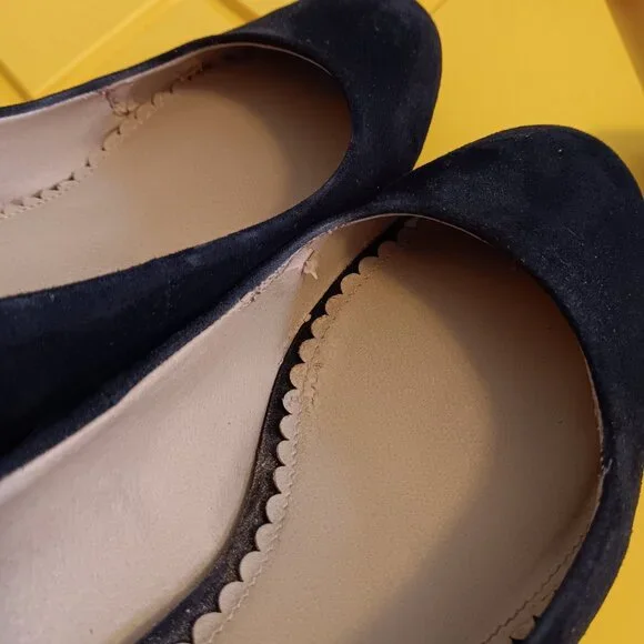 ❄️ LOFT Black Suede Wedge Heel Pumps Size 11 - Picture 8 of 9